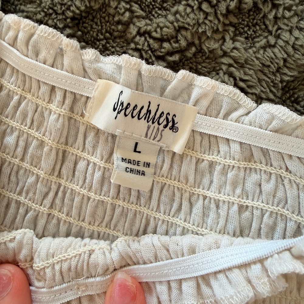 Speechless Cream Ruffled Kids Blouse - Picture 2 of 3